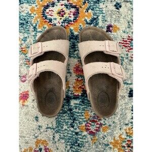 Birkenstock Kids Arizona Rivet Vegan Textile in‎ Blush Pink Size 30